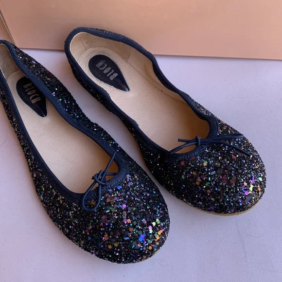Bloch Navy sparkle ballet dress shoes size 3.5 - Picture 2 of 12